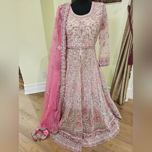 Indian Bridal Pink Lehenga w Tutu Skirt